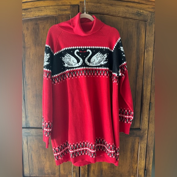 Rachel Antonoff Red and Black Swan Mini Dress Nina 2X - Picture 8 of 10